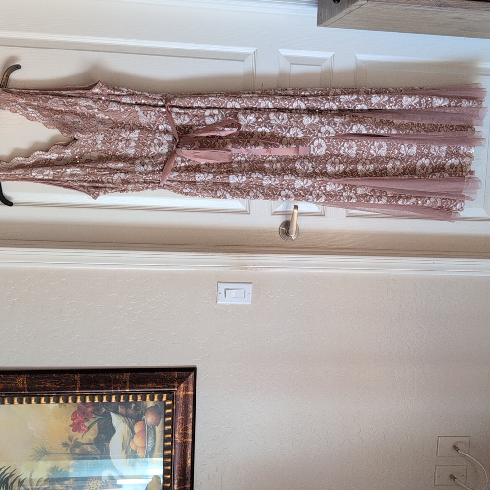 Chic Floral Lace Maxi Dress in Blush NWOT - Picture 9 of 9